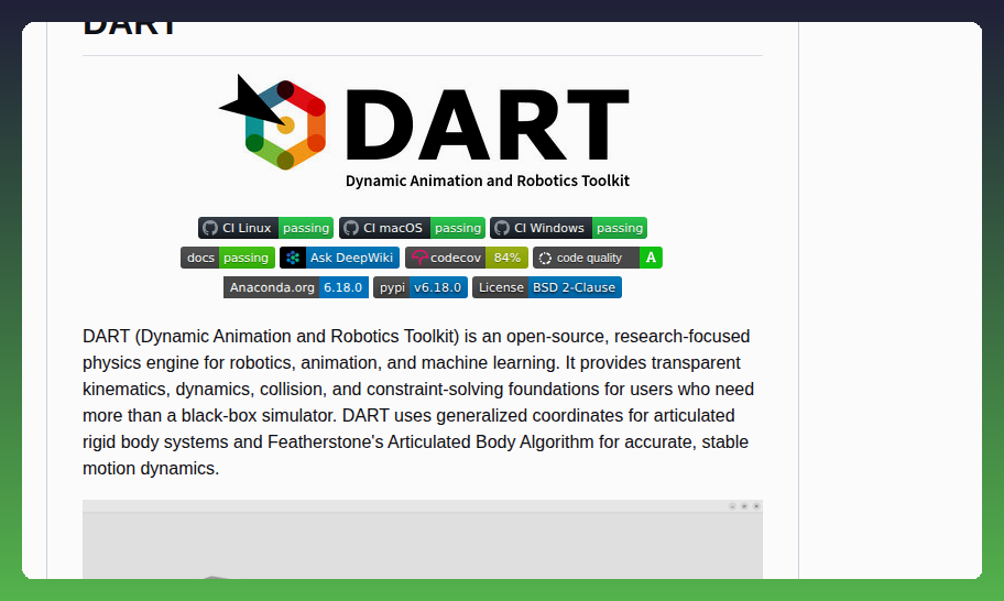 Dartsim Dart screenshot