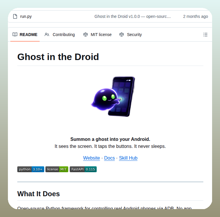 Ghost In The Droid Android Agent screenshot