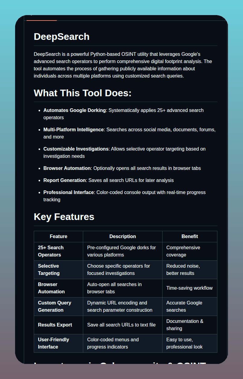 Techenthusiast167 Deepsearch screenshot