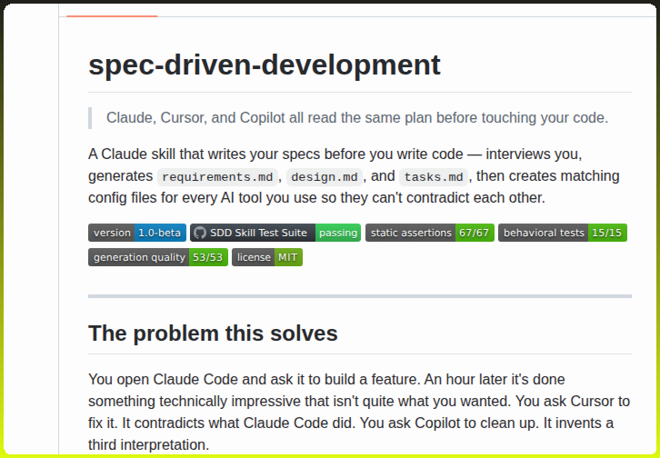 Fredantb Spec Driven Development screenshot