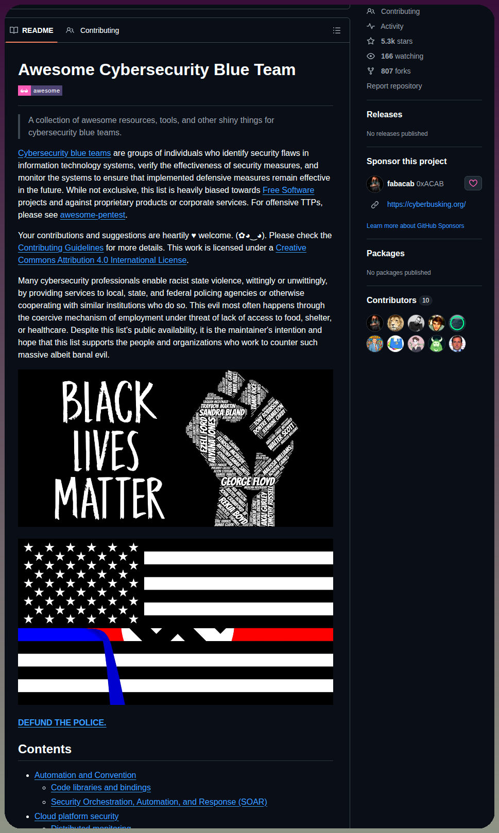 Fabacab Awesome Cybersecurity Blueteam screenshot