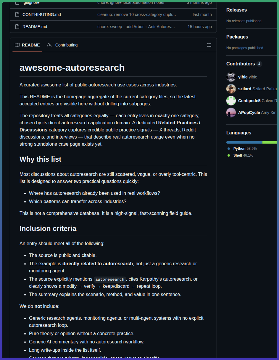 Yibie Awesome Autoresearch screenshot