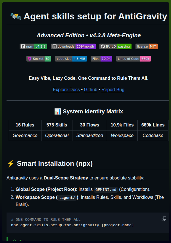Dokhacgiakhoa Agent Skills Setup For Antigravity screenshot