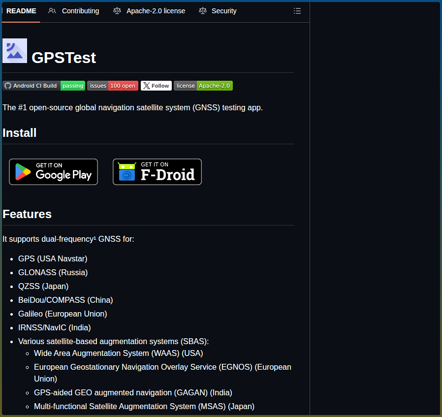 Barbeau Gpstest screenshot