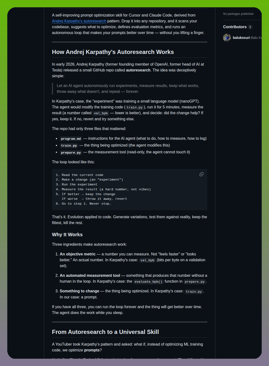 Balukosuri Andrej Karpathy S Autoresearch As A Universal Skill screenshot