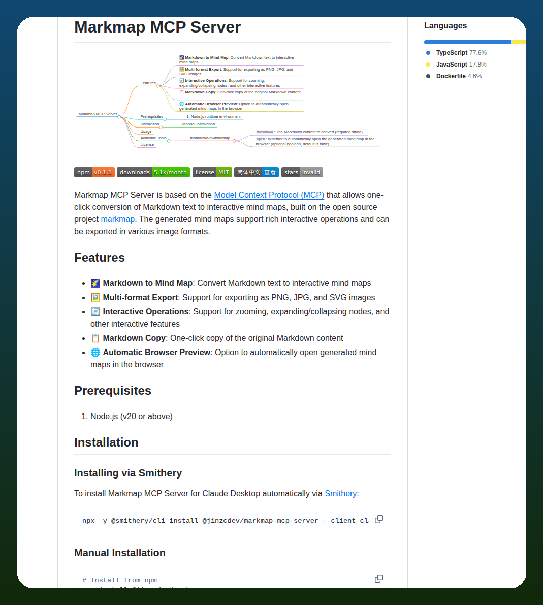 Jinzcdev Markmap Mcp Server screenshot