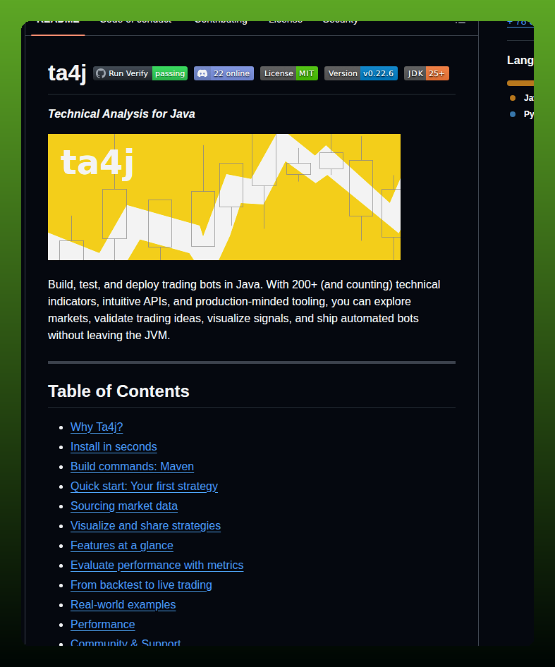 Ta4j Ta4j screenshot