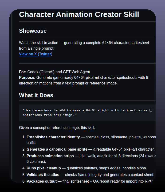 Tachikomared Character Animation Creator Skill screenshot