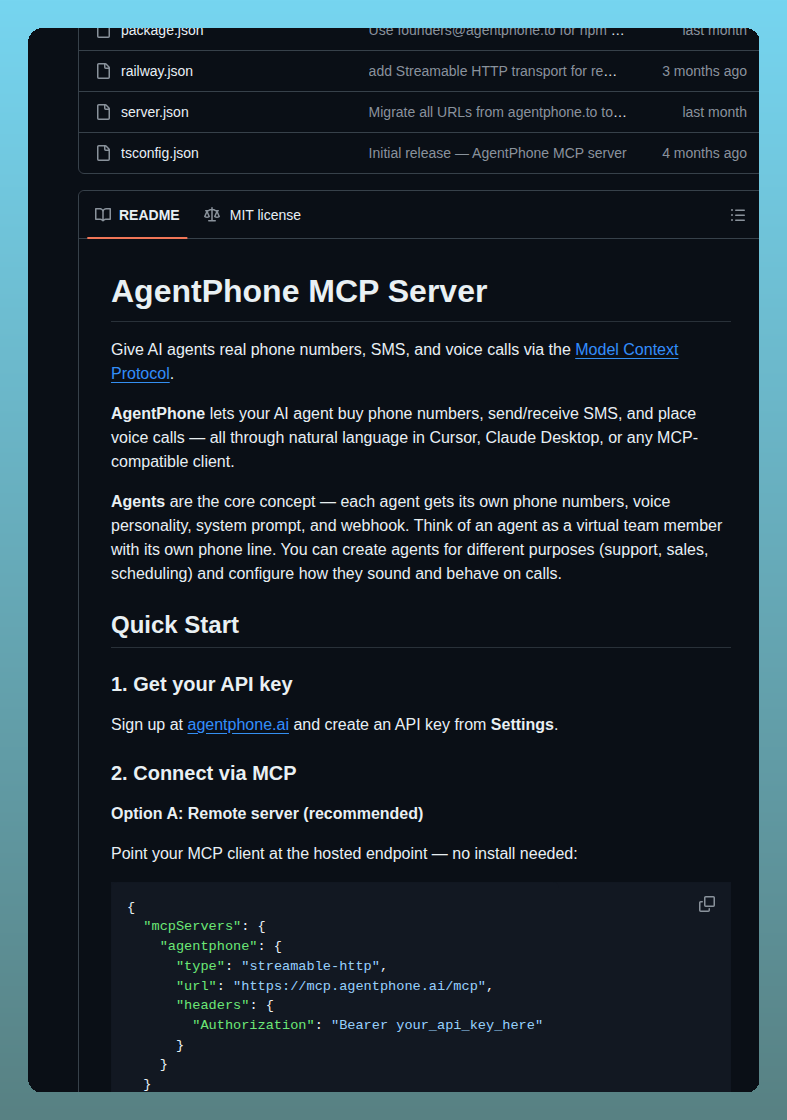 Agentphone Ai Agentphone Mcp screenshot