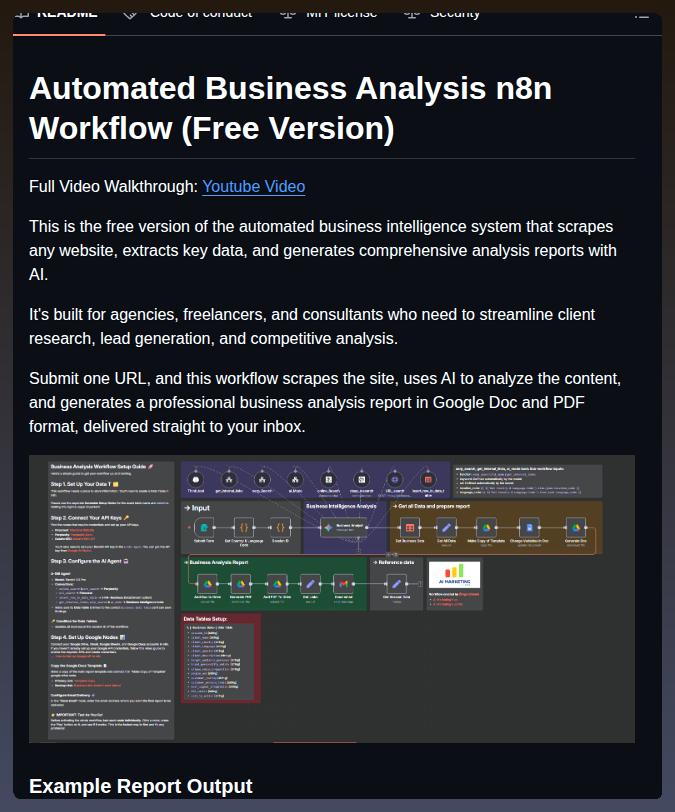 Agricidaniel Automated Business Analysis Workflow screenshot