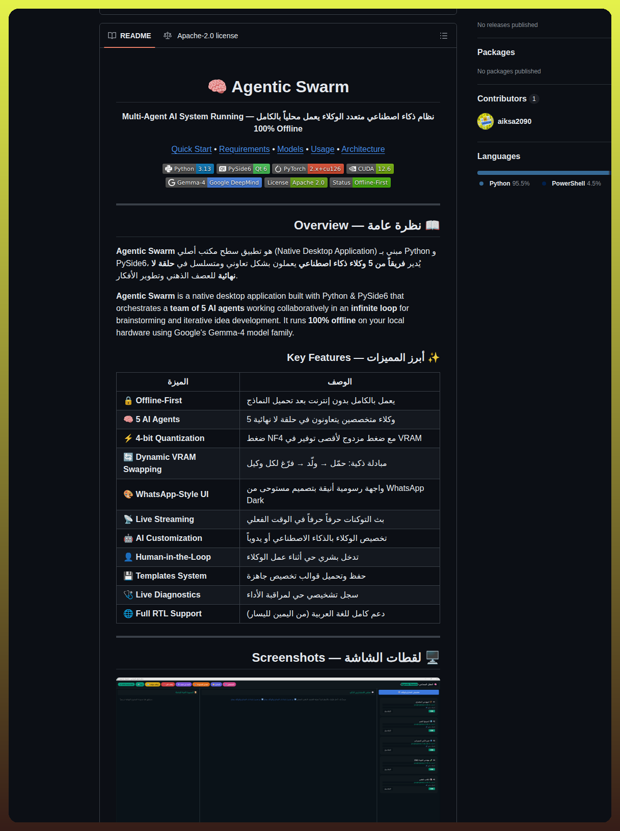 Aiksa2090 Agentic Swarm screenshot