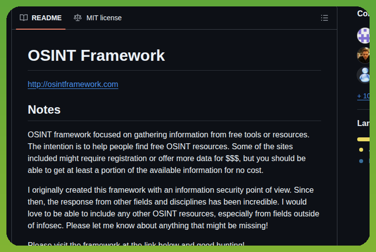 Lockfale Osint Framework screenshot