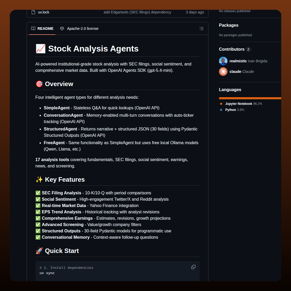 Realmistic Stocks Scoring Agent screenshot