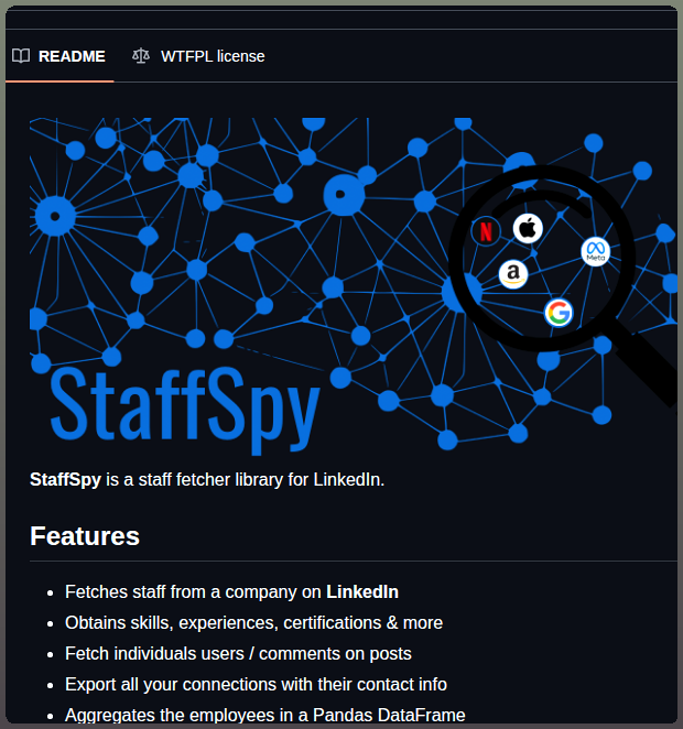 Cullenwatson Staffspy screenshot