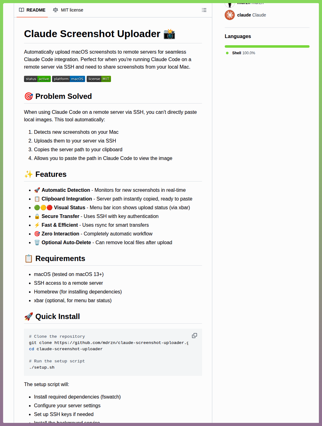 Mdrzn Claude Screenshot Uploader screenshot