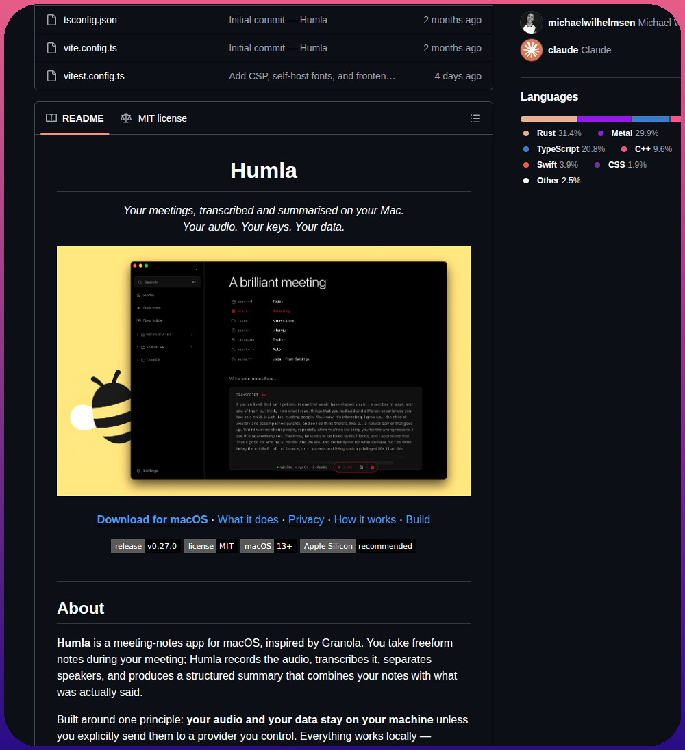Michaelwilhelmsen Humla screenshot