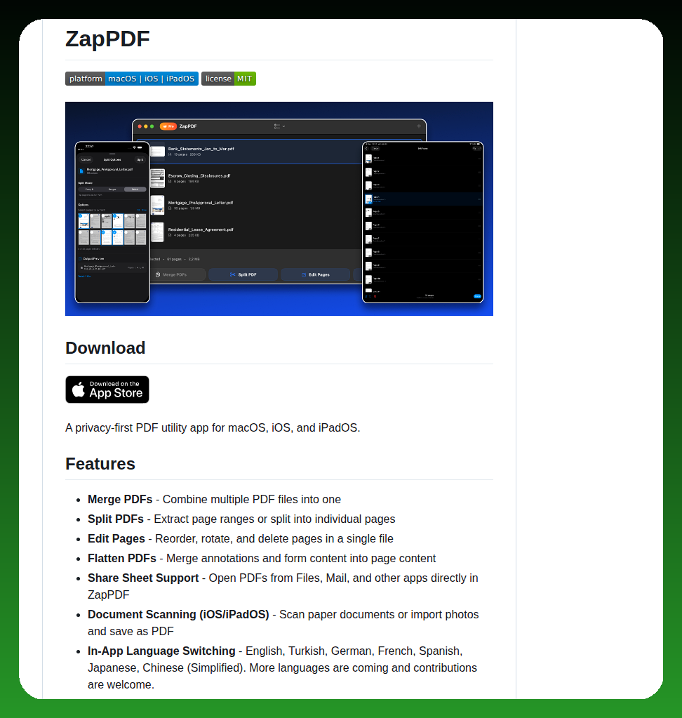 Brkgng Zappdf screenshot