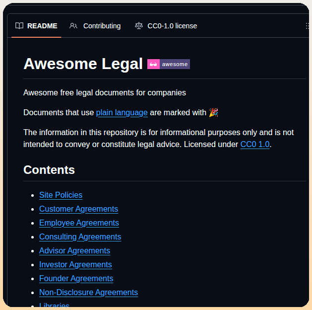 Ankane Awesome Legal screenshot