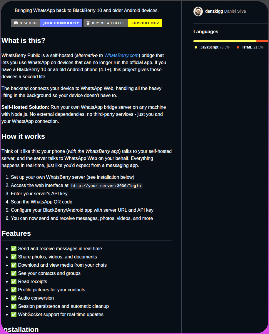 Danzkigg Whatsberry Public screenshot