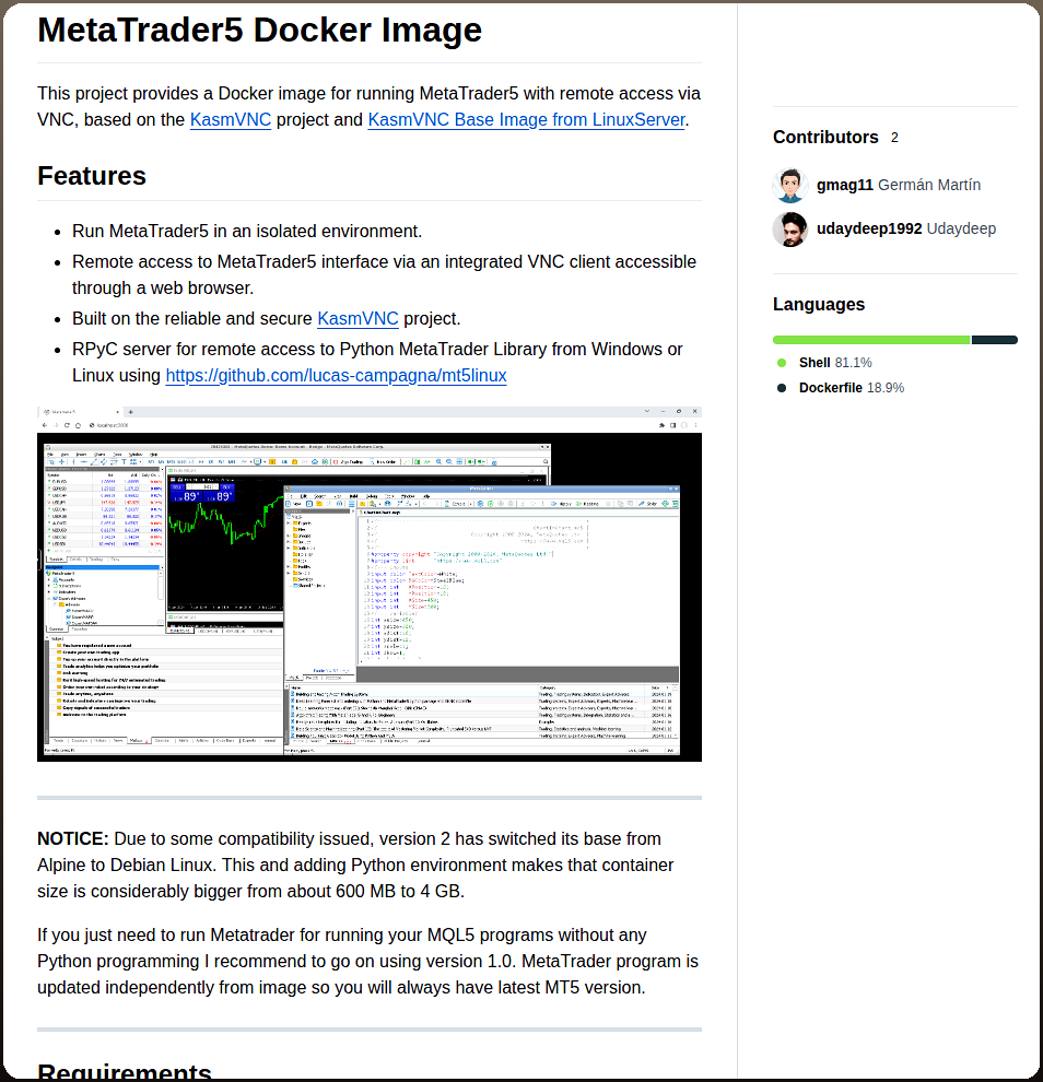 Gmag11 Metatrader5 Docker screenshot