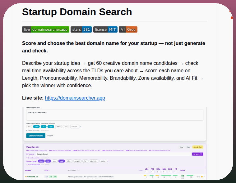 Vasilytrofimchuk Domainsearcher App screenshot