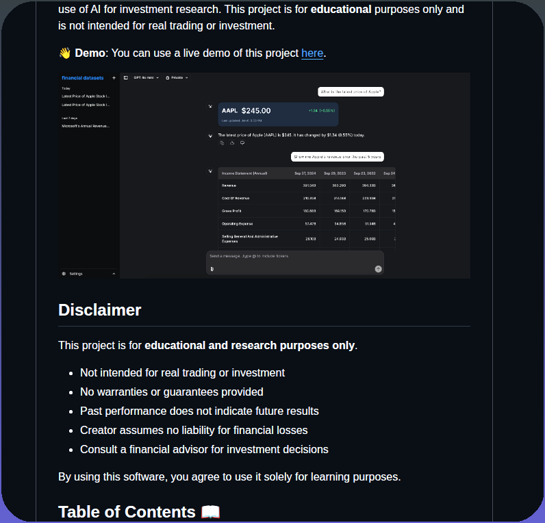 Virattt Ai Financial Agent screenshot
