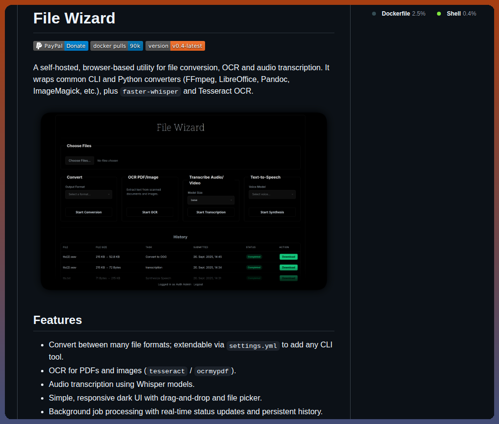 Loredcast Filewizard screenshot