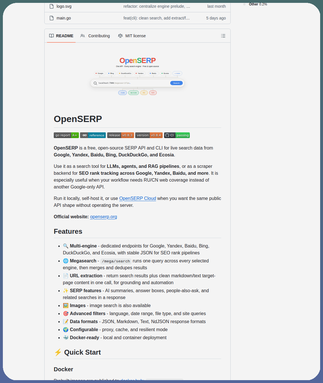 Karust Openserp screenshot