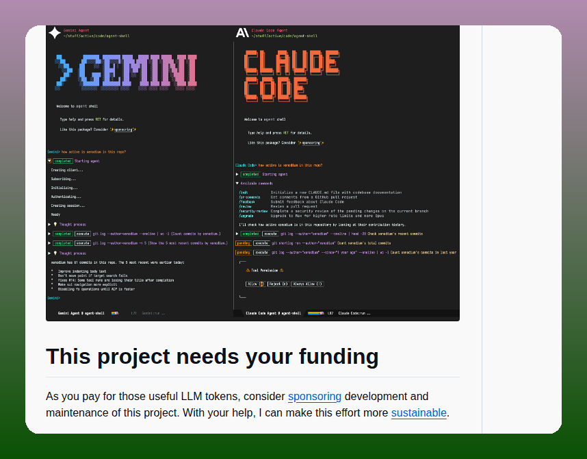 Xenodium Agent Shell screenshot