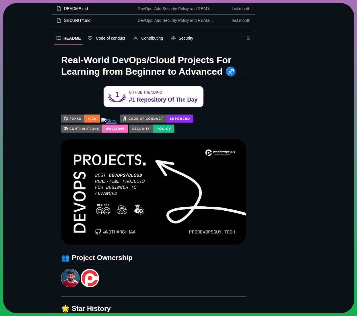 Notharshhaa Devops Projects screenshot