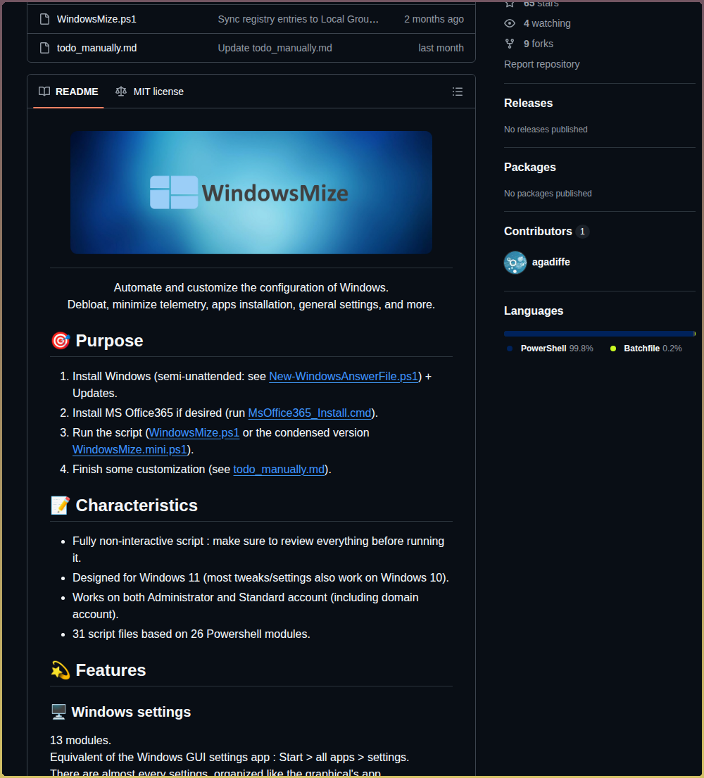 Agadiffe Windowsmize screenshot