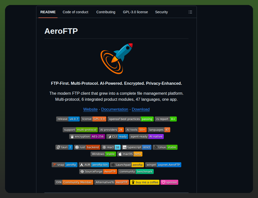 Axpdev Lab Aeroftp screenshot