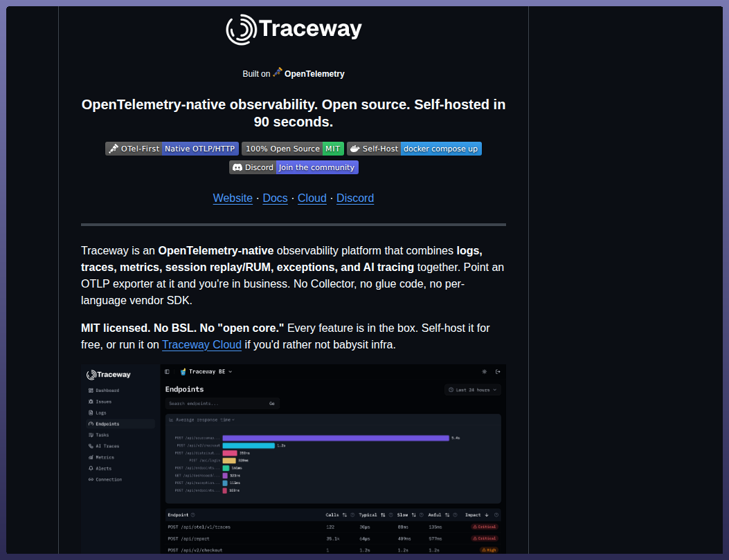 Tracewayapp Traceway screenshot