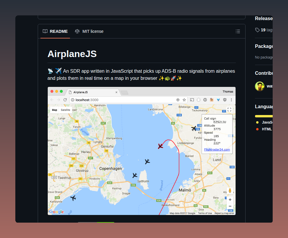 Watson Airplanejs screenshot