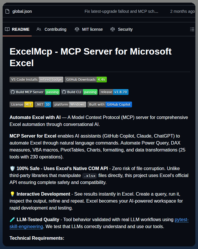Sbroenne Mcp Server Excel screenshot
