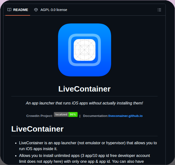 Khanhduytran0 Livecontainer screenshot