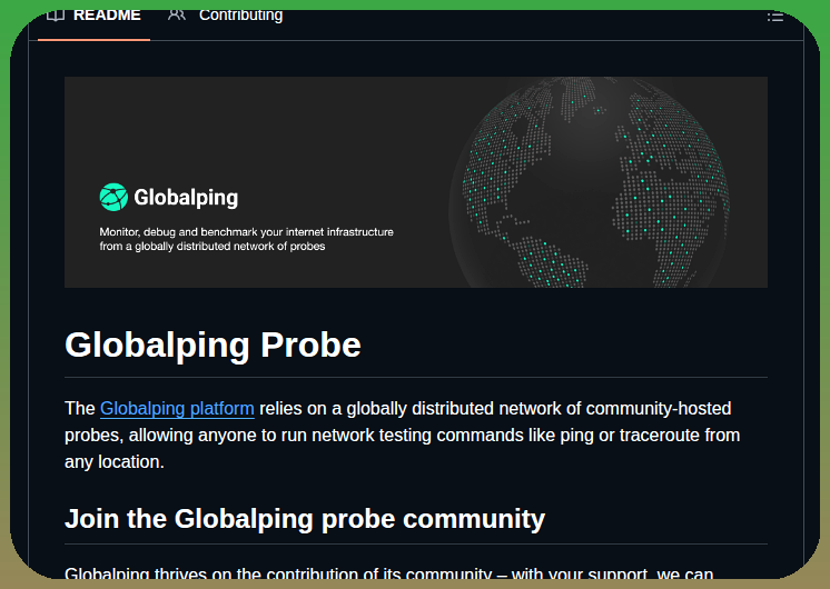 Jsdelivr Globalping Probe screenshot