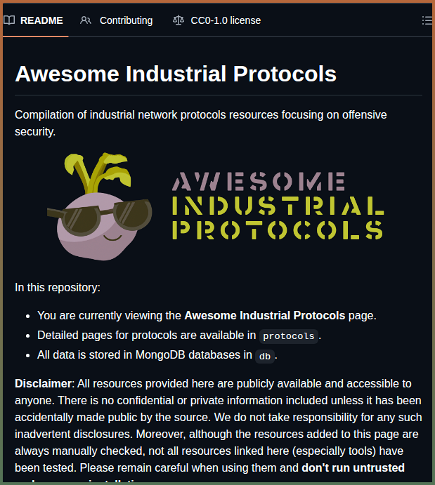 Orange Cyberdefense Awesome Industrial Protocols screenshot