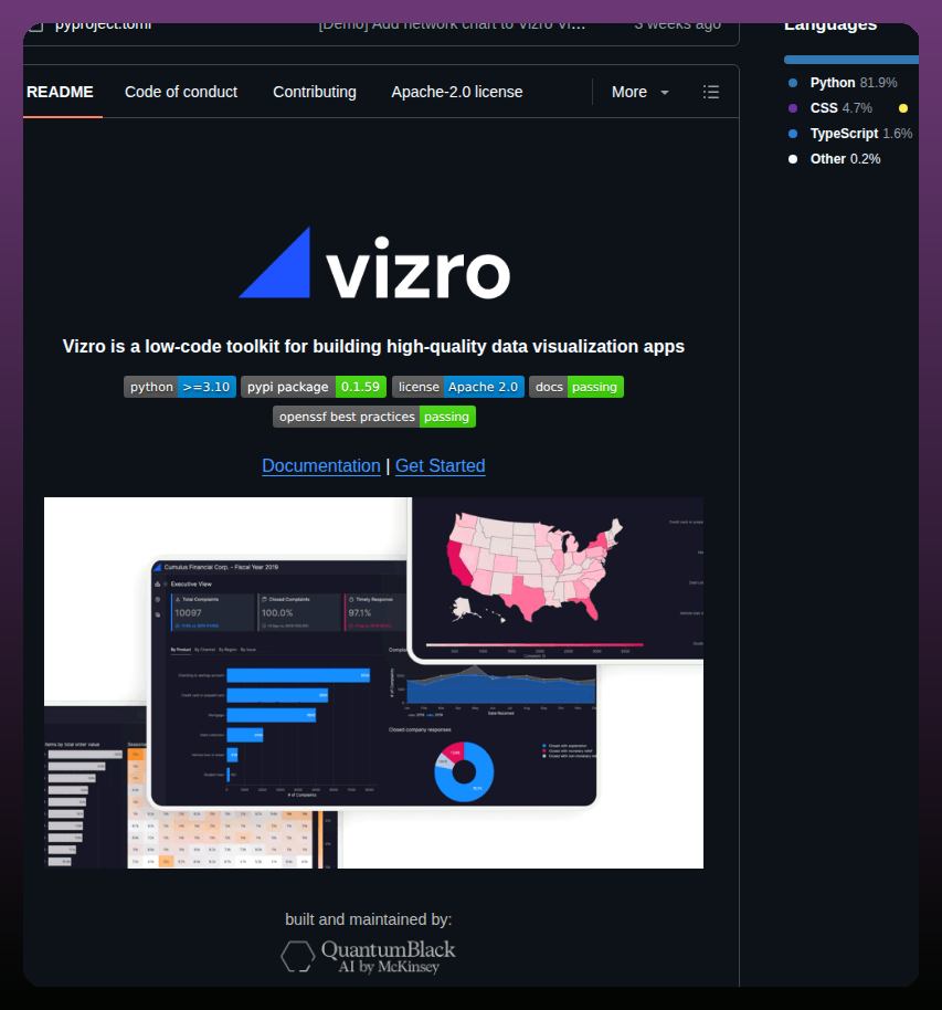Mckinsey Vizro screenshot