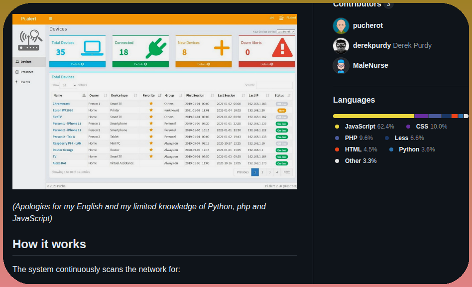 Pucherot Pi.alert screenshot