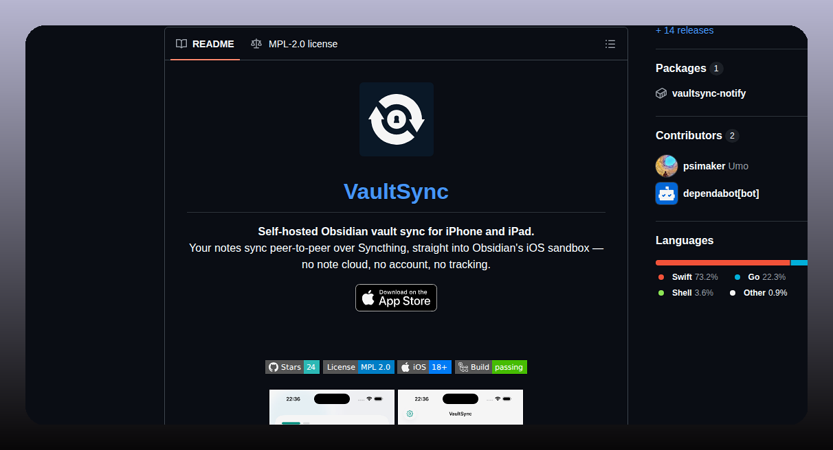 Psimaker Vaultsync screenshot