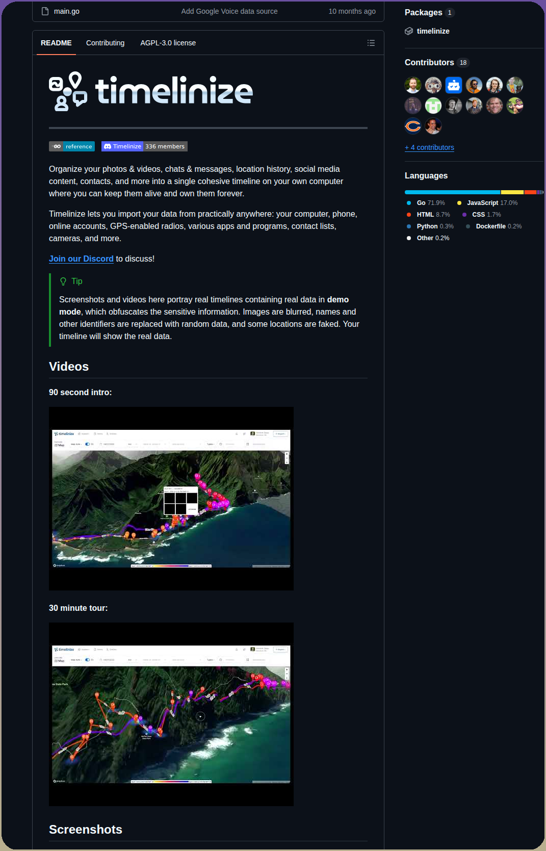 Timelinize Timelinize screenshot
