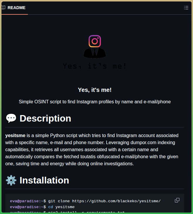 0x0be Yesitsme screenshot