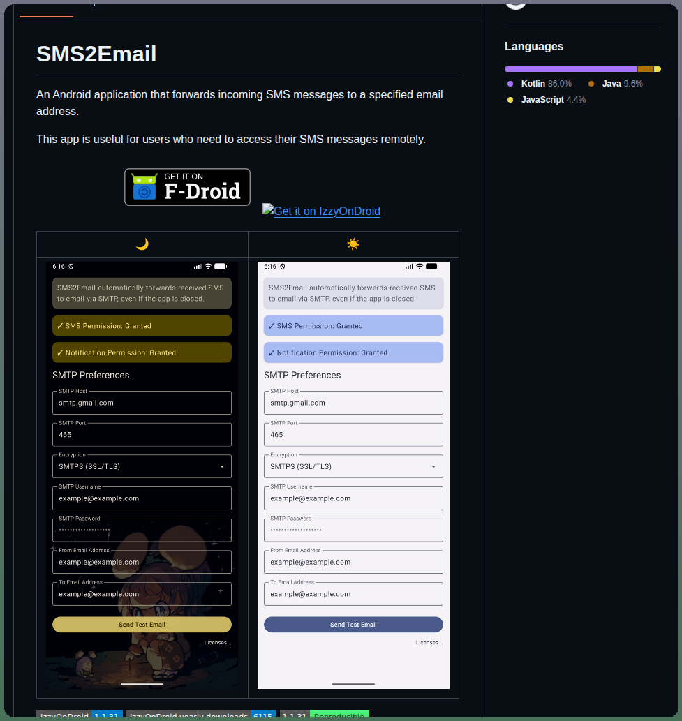 Sms2email Sms2email screenshot