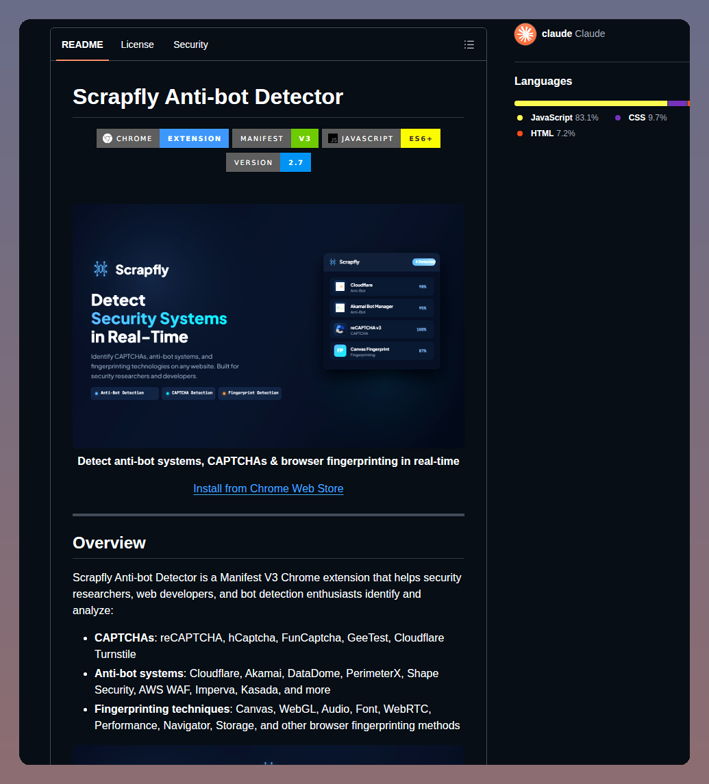 Scrapfly Antibot Detector screenshot