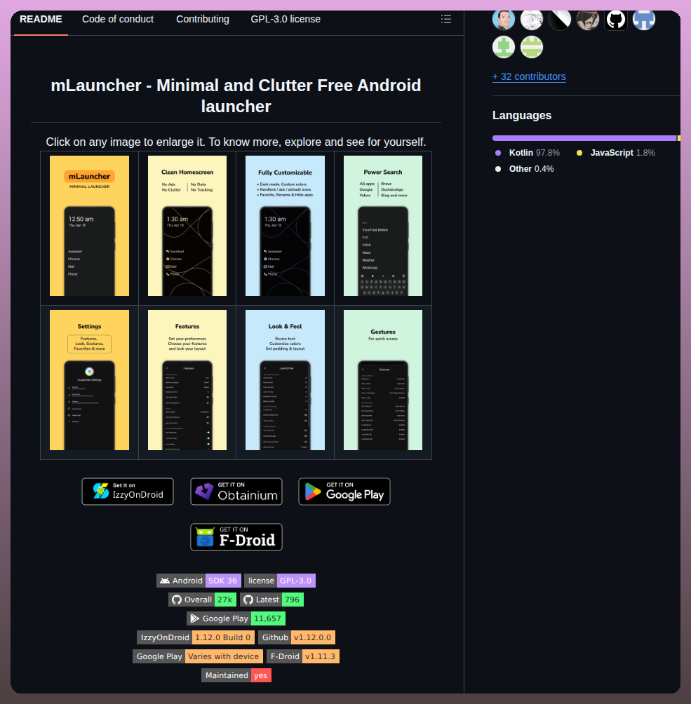 Codeworkscreativehub Mlauncher screenshot