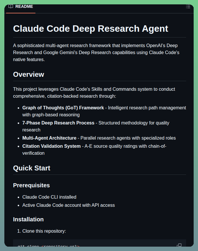 Liangdabiao Claude Code Deep Research Main screenshot