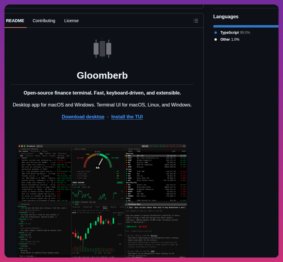 Vincelwt Gloomberb screenshot