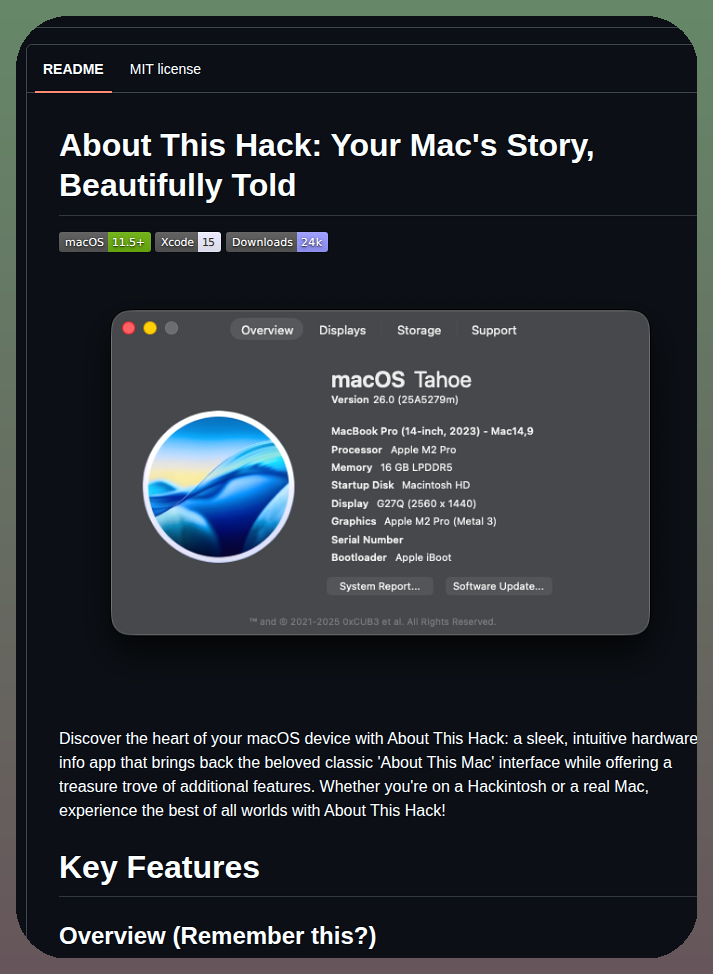 2009 Nissan Cube About This Hack screenshot