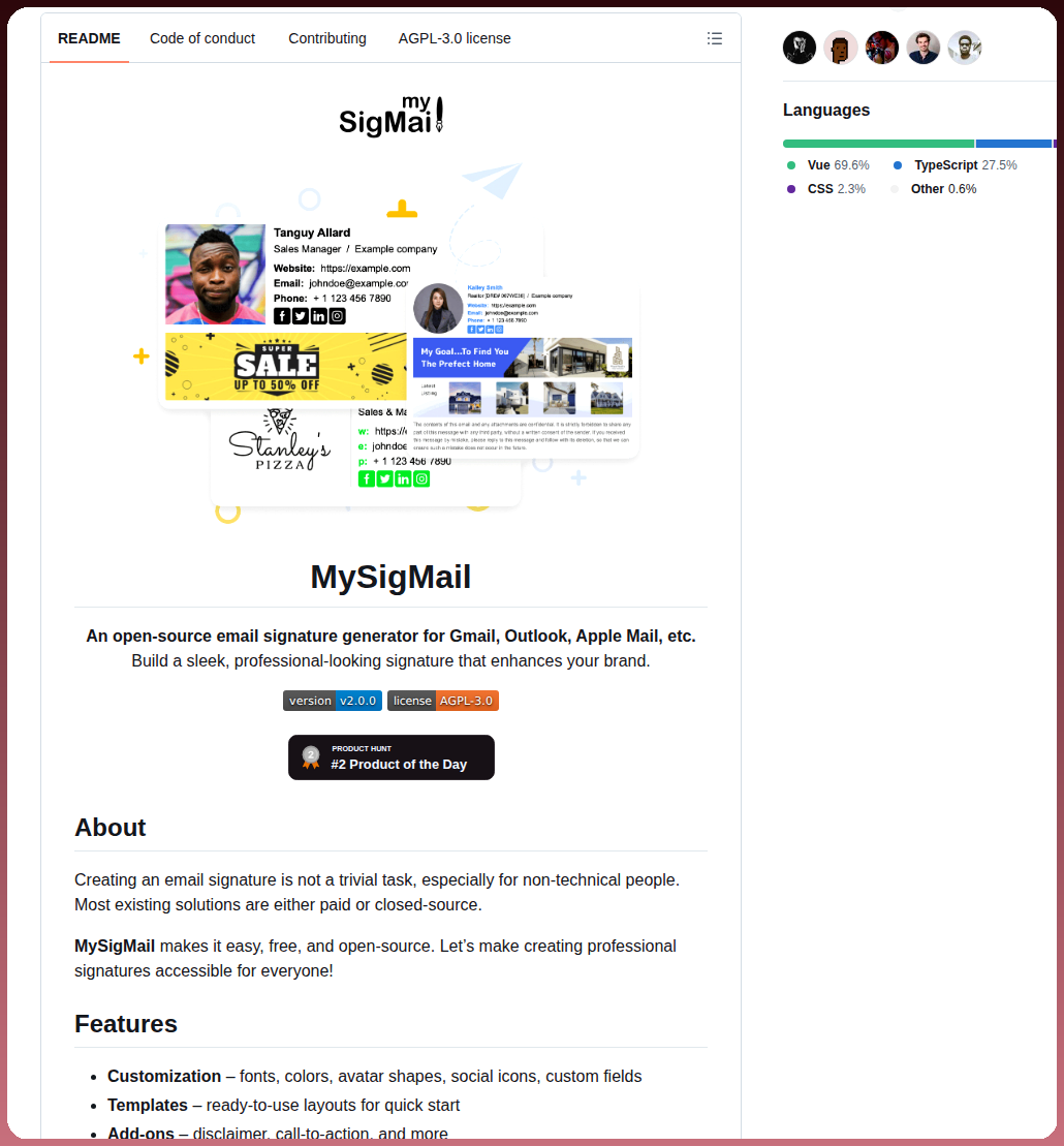 Antonreshetov Mysigmail screenshot
